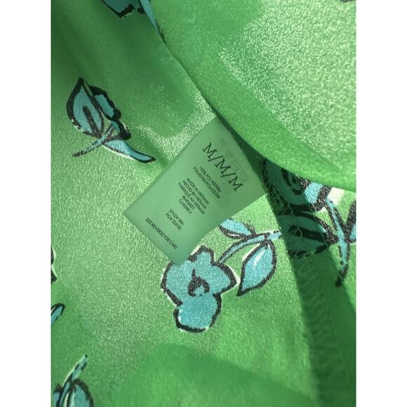 Cabi Kelly Green Floral Blouse Go to Top 3/4 sleeve V-Neck #5891 Women's Medium - Picture 6 of 9